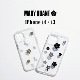 MARY QUANT RANDOM DAISY HYBRID CLEAR CASE マリークヮント iPhone 14 13 スマホケース 携帯 アイフォン レディース クリア 透明 マリクワ ブラック ホワイト 黒 白 IP14-MQ11-12 母の日