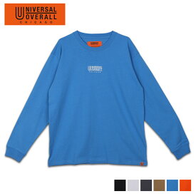 【最大1000円OFFクーポン配布中】 UNIVERSAL OVERALL CENTER LOGO ユニバーサルオーバーオール Tシャツ 長袖 ロンT カットソー メンズ ブラック ホワイト チャコール ブラウン ライト ブルー オレンジ 黒 白 U2233210-B