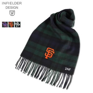 INFIELDER DESIGN MLB STITCH LOGO MUFF �C���t�B�[���_�[�f�U�C�� �}�t���[ �X�g�[�� �����Y ���f�B�[�X �`�F�b�N ���W���[���[�O �u���b�N �`���R�[�� �l�C�r�[ �� MLB-171