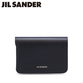 【最大1000円OFFクーポン配布中】 JIL SANDER DOUBLE CARD WALLET ジルサンダー カードケース 名刺入れ 定期入れ ID メンズ スリム 本革 ブラック 黒 J25UI0008