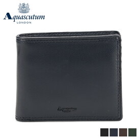 AQUASCUTUM SUTTON アクアスキュータム 財布 二つ折り サットン メンズ 本革 小銭入れあり ブラック ネイビー ダーク ブラウン グリーン 黒 AQ-WS001