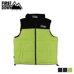 FIRST DOWN BUBBLE DOWN VEST MICROFT �t�@�[�X�g�_�E�� �x�X�g �_�E���x�X�g �A�E�^�[ �o�u�� �}�C�N�����g �����Y �h�� ���o�[�V�u�� �u���b�N �l�C�r�[ �C�G���[ �� F542002