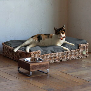 GROOM CAT BED BY THE AROROG グルーム ネコベッド キャット 猫 クッション付き ペット用品 ねこベッド バイ ジ アラログ ラタン 藤 ふじ 天然素材 ハンドメイド 972310004