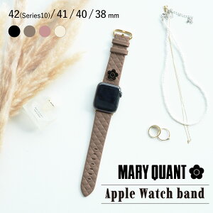MARY QUANT Apple Watch Band �}���[�N�����g �A�b�v���E�H�b�` �o���h ���f�B�[�X �}���N�� 42mm 41mm 40mm 38mm �u���b�N �x�[�W�� �� AWB-MQ01/AWB-MQ02