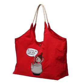 MOOMIN NYLON TOTE BAG ムーミン トートバッグ エコバッグ ミイ スナフキン ニョロニョロ レディース 15L 撥水 軽量 刺繍 グレー カーキ レッド ブルー RMPK-01 母の日