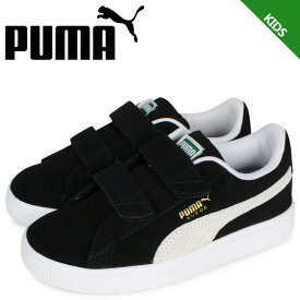 【最大1000円OFFクーポン配布中】 PUMA SUEDE CLASSIC 21 V PS プーマ スウェード クラシック スニーカー キッズ スエード ベルクロ ブラック 黒 380563-01