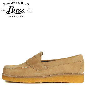 【最大1000円OFFクーポン配布中】 G.H.BASS WEEJUN CREPE LOGAN SUEDE ジーエイチバス ローファー メンズ ローガン スエード ベージュ BA11237K-588