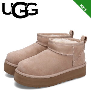 【最大1000円OFFクーポン発行中】 UGG KIDS CLASSIC ULTRA MINI PLATFORM アグ ウルトラミニ プラットフォーム ムートンブーツ クラシック キッズ 厚底 ベージュ 1157791K