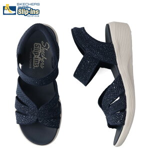 SKECHERS HANDS FREE SLIP-INS ARYA SPARKLING PRAISE �X�P�b�`���[�Y �X���b�v�C���Y �A���� �X�p�[�N�����O �v���C�Y �T���_�� �X�g���b�v�T���_�� ���f�B�[�X ���� �l�C�r�[ 119842