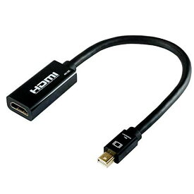 ホーリック Mini Displayport→HDMI変換アダプタ 10cm Mini Displayportオス to HDMIメス MDPHDF01-178BK ブラック