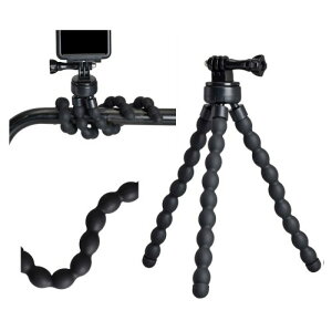 �G�c�~ �A�N�V�����J���� �O�r ���˂��ˎO�r �����L�[�|�b�h �A�N�V�����J���� �Ή� ���˂��� �A�N�V�����J�����A�_�v�^�[ Gopro hero 13 /12 /11 /10 �u���b�N VE-2419