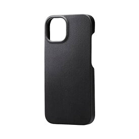 エレコム iPhone14 / 13 ケース カバー MAGKEEPシリーズ レザー 革 オープン型 磁石 Magsafe対応のiPhone14/13専用］ ブラック PM-A22APLOMBK