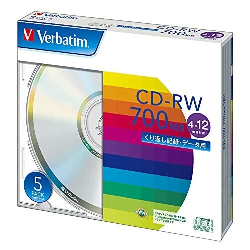 爆買い新作 バーベイタムジャパン(Verbatim Japan) くり返し記録用 CD-RW 700MB 5枚 シルバーディスク 4-12倍速 SW80EU5V1 記録用メディア