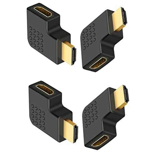 HDMI 変換アダプタ L型変換アダプタ 延長 HDMIオス to HDMIメス 狭い場所対応 （左に曲がる*2 右に曲がる*2）ハイスピードポート 4個セット