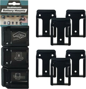 StealthMounts Akkuhalter f?r Makita 12v | Kabellose Akkuhalterung f?r Makita 12v Elektrowerkzeuge | 6er Pack | Schwarz Akku-Organizer f?r Makita 12v