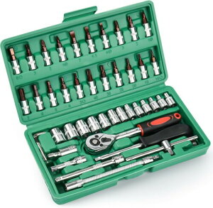 siawadeky �\�P�b�g�����` ���`�F�b�g�����` �H��Z�b�g ���v46�_ �����p6.3mm(1/4�C���`) �X�p�i �h���C�o�[ �g�ݍ��킹 �c�[�� �\�P�b�g�����`�Z�b�g �Ԑ��� �_�� ���]�ԏC�� DIY�p ��p���[