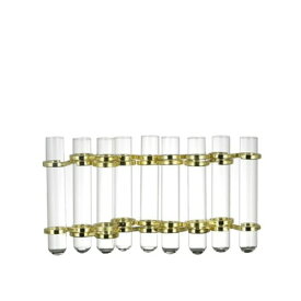 ダルトン(Dulton) リンクチューブ ベース ゴールド 試験管 ガラス 花瓶 フラワー 高さ150mm 幅65~310mm 奥行35mm CH03-V76GD