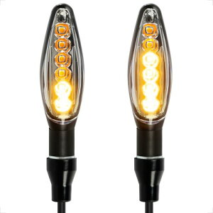 Evermotor �o�C�N �����LED�E�C���J�[ �X�^�C���b�V���f�U�C�� E�}�[�N�F�� 12V�Ή� M8�l�W�t 2�Z�b�g