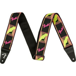 Fender �X�g���b�v Neon Monogrammed Strap, Yellow/Pink