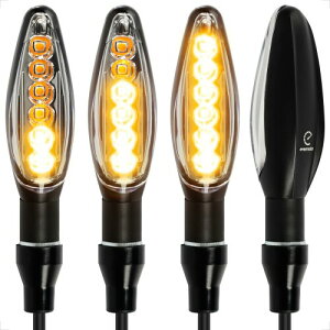 Evermotor �o�C�N �����LED�E�C���J�[ �X�^�C���b�V���f�U�C�� E�}�[�N�F�� 12V�Ή� M8�l�W�t 4�Z�b�g