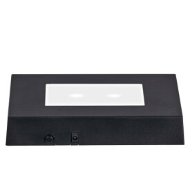 LEDライトベース長方形ディスプレイスタンド、様々な色、ライトアップスタンド、色が変わる小型LED、3Dガラスクリスタルアート、ホリデーパーティーデコレーション (黒, 中くらい)