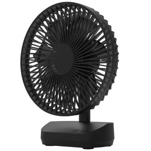 TOPLAND �g�b�v�����h ��@ DC���[�^�[ ��� �f�X�N�t�@�� ���^ 12cm �R���p�N�g �R�[�h���X �ǂ��ł��t�@�� ����3�i�K���� 3�d���Ή� (AC + USB + �����d�r 3000mAh) �u���b�N �� SF-DFC18BK