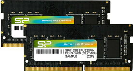 シリコンパワー ノートPC用メモリ DDR4-3200 (PC4-25600) 16GB×2枚 (32GB) 260Pin 1.2V CL22 SP032GBSFU320F22