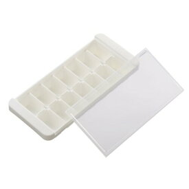 伊勢藤(ISETO) 製氷皿 アイスキューブトレー ホワイト 14個取り 幅11.5×奥行26.1×高さ4.0cm 日本製 蓋付き 大容量 大きい氷 大きめ 大粒 軽量 こぼれない 業務用 I-537