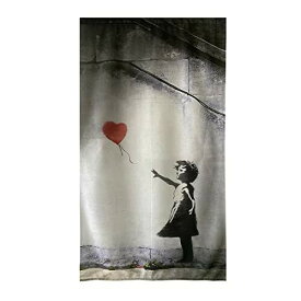 Banksy バンクシー 壁掛けアート のれん インテリア 日本製 BRNDALSED 85cm巾X150cm丈 (バルーンガール)