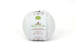 �f�B�[�G���V�[(DMC) ECO VITA �G�R���B�[�^ ���T�C�N���R�b�g�� �ю� ���� #001 �z���C�g�n 100g 250m DMC388