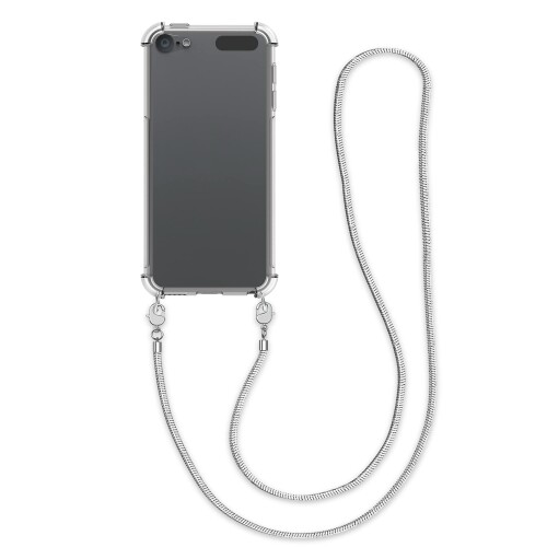 kwmobile 対応: Apple iPod Touch 6G   7G (6代目・7代目) ケース クリアケース ショルダー ストラップ付 落下防止 TPU 透明 シルバー