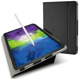 エレコム iPad Pro 11 第2世代 (2020年) フラップケース ソフトレザー ドローイングアングル 軽量 ブラック TB-A20PMDPLCBK