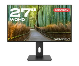 JAPANNEXT 27インチ IPSパネル搭載 WQHD(2560x1440)解像度液晶モニター JN-27IPS4FLWQHDR-HSP HDMI DP 4辺フレームレスモデル 高さ調整 ピボット機能搭載