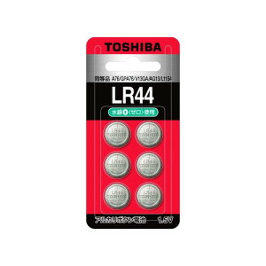TOSHIBA(����) �A���J���{�^���d�r LR44 6�� (�����i A76 GPA76 V13GA AG13 L1154) �u���X�^�[�p�b�N LR44B 6P