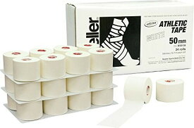 ミューラー(Mueller) ホワイトテープ 非伸縮性コットンテープ ホワイトプロ アスレチックテープ 幅50mm テープ長さ13.7m お得なチームパック(24個入り) 手で切れるエッジ構造 ラテックスフリ