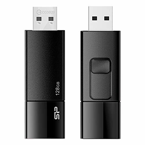 シリコンパワー USBメモリ 128GB 日本メーカー新品 USB3.0 スライド式 Blaze 美品 SP128GBUF3B05V1K B05 ブラック