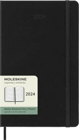 モレスキン 手帳 2024 年 1月始まり 12カ月 ウィークリー ダイアリー ホリゾンタル(横型) ハードカバー ラージサイズ(横13cm×縦21cm) ブラック DHB12WH3Y24