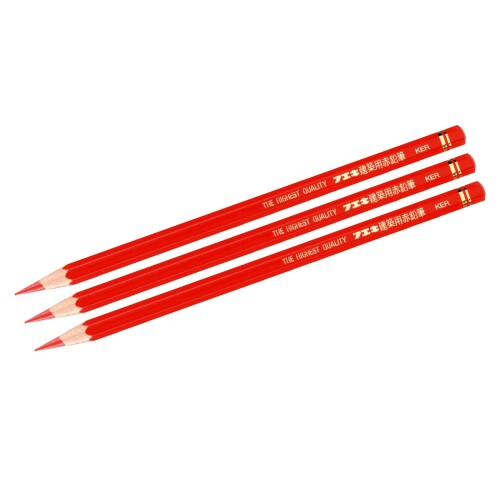 定番キャンバス 不易糊工業 建築用赤鉛筆 3本入り KER-3 ふつう 10％OFF