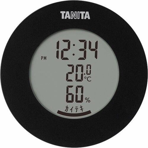 タニタ 温湿度計 温度 湿度 デジタル セール特価 時計付き BK マグネット 手数料無料 ブラック 卓上 TT-585