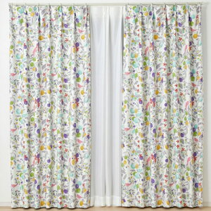 �X�~�m�G(Suminoe) �J�[�e�� �O���[ 100×135cm �􂦂� �t���[�c�g�� V1352 1����