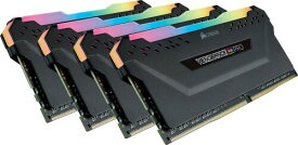 CORSAIR DDR4-3200MHz デスクトップPC用 メモリモジュール VENGEANCE RGB PRO シリーズ ブラック 32GB (8GB×4枚) CMW32GX4M4C3200C16