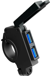 �f�C�g�i(Daytona) �o�C�N USB�d�� �h�� USB-A+USB-A QC3.0�Ή� �}���[�d 60W iPhone/Android�Ή� ��t��13mm �����[�t�� �X�����_�[USB 2�|�[�g 61511