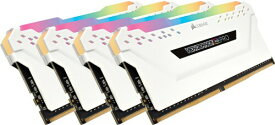 CORSAIR DDR4-3200MHz デスクトップPC用 メモリモジュール VENGEANCE RGB PRO シリーズ ホワイト 32GB (8GB×4枚) CMW32GX4M4C3200C16W
