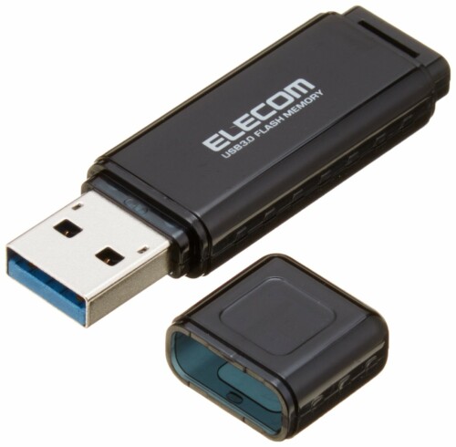 正規激安 エレコム USBメモリ 64GB USB3.0 Windows Mac対応 トレンド ブラック MF-HSU3A64GBK 1年間保証 キャップ紛失防止