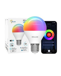 ORALUCE �X�}�[�g LED�d�� E17���� 40W���� �������F �X�}�[�g���C�g �}���`�J���[ 1600���FRGB �����F�`�d���F Alexa/Google Home�Ή� �n�u�s�v ���u���� �戵�������t 1�� LDA5F-E17