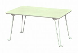 エイ・アイ・エス (AIS) 折脚テーブル ホワイト 60x40x30.5cm メラミン木目調 SRMM-4WH