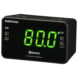 オーム電機 AudioComm Bluetooth機能付クロックラジオ デジタル時計 ワイヤレススピーカー AMFM RAD-MBT101Z 03-0775 OHM ブラック