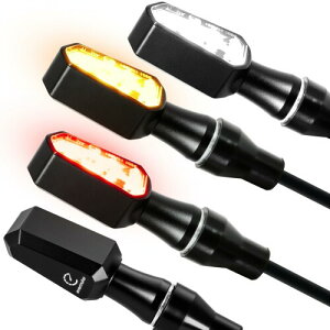 Evermotor LED �E�C���J�[ �o�C�N�p ���^ CNC �z���C�g�E�A���o�[�����b�h�E�A���o�[ E�}�[�N�F�� �Ԍ��Ή� 12V�ėp 4�Z�b�g