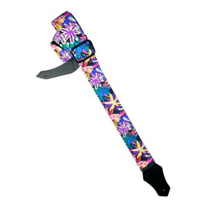 (Get'm Get'm) �M�^�[�X�g���b�v Good Vibes 2�g Guitar Strap, Groovy Flowers