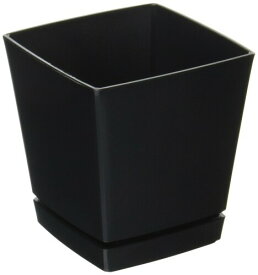 大和プラスチック 鉢・プランター クエンチローポット(プレート付) 4号 100×100×H110 ブラック